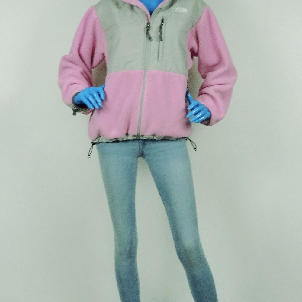 The North Face Womens M 8 10 Retro Denali Pink Gray Fleece Jacket Polartec 300 - Picture 3 of 8